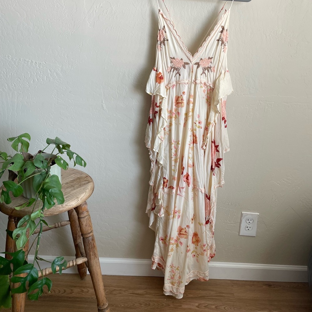Free People Audrey Embroidered Floral Maxi Dress
